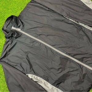 Athletech Black and Gray Windbreaker Hooded Jacket‎
